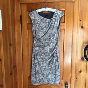 CONNECTED APPAREL grey snakeskin, sleeveless dress in size 16.